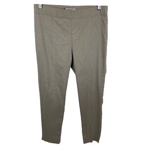 D. Exterior sz L Beige Stretch Linen Blend Slim Leg Trouser Pants Made in Italy